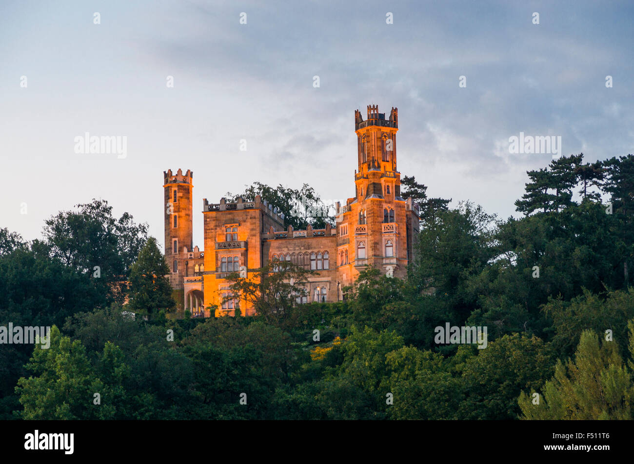 Eckberg château dans la dernière lumière du jour Banque D'Images