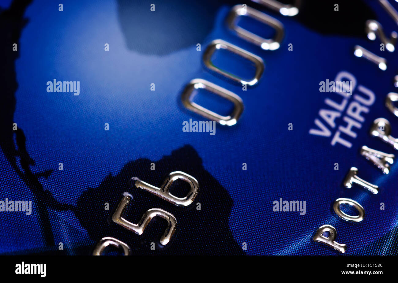 Carte de crédit Banque macro, faux numéros. Les tons sombres Banque D'Images