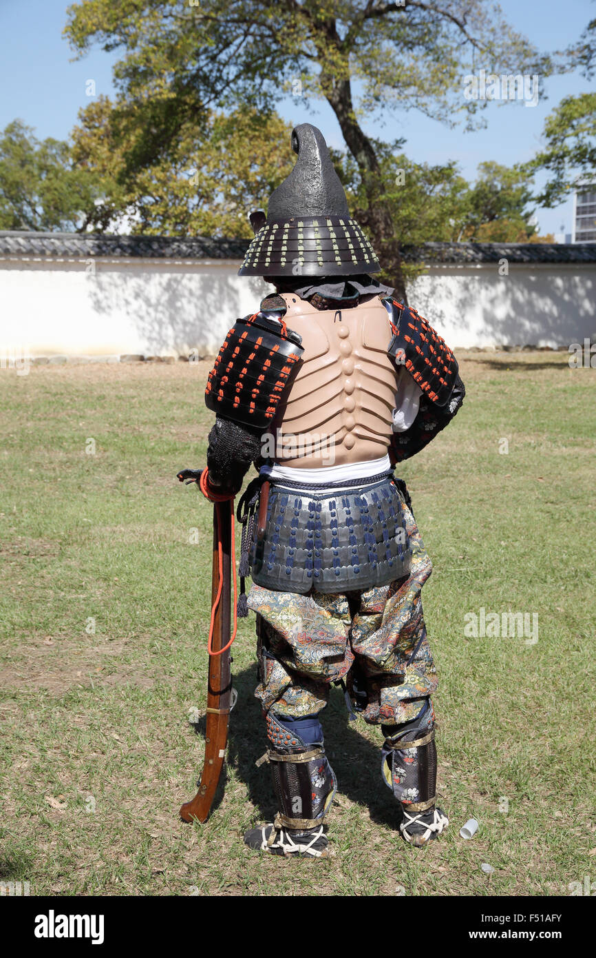 Samouraï japonais avec le feu fusil serrure Banque D'Images