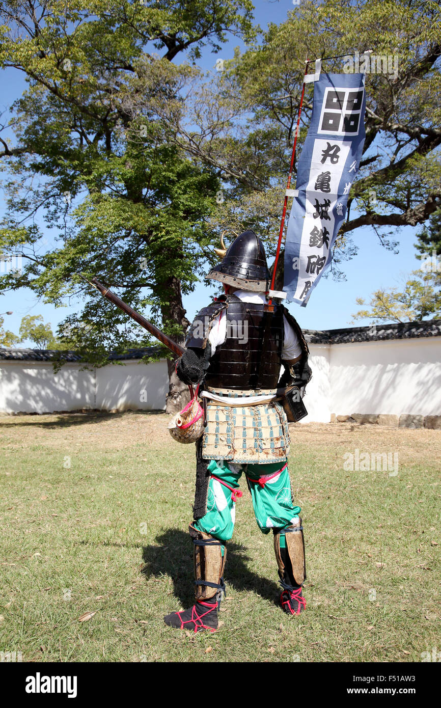 Samouraï japonais avec le feu fusil serrure Banque D'Images