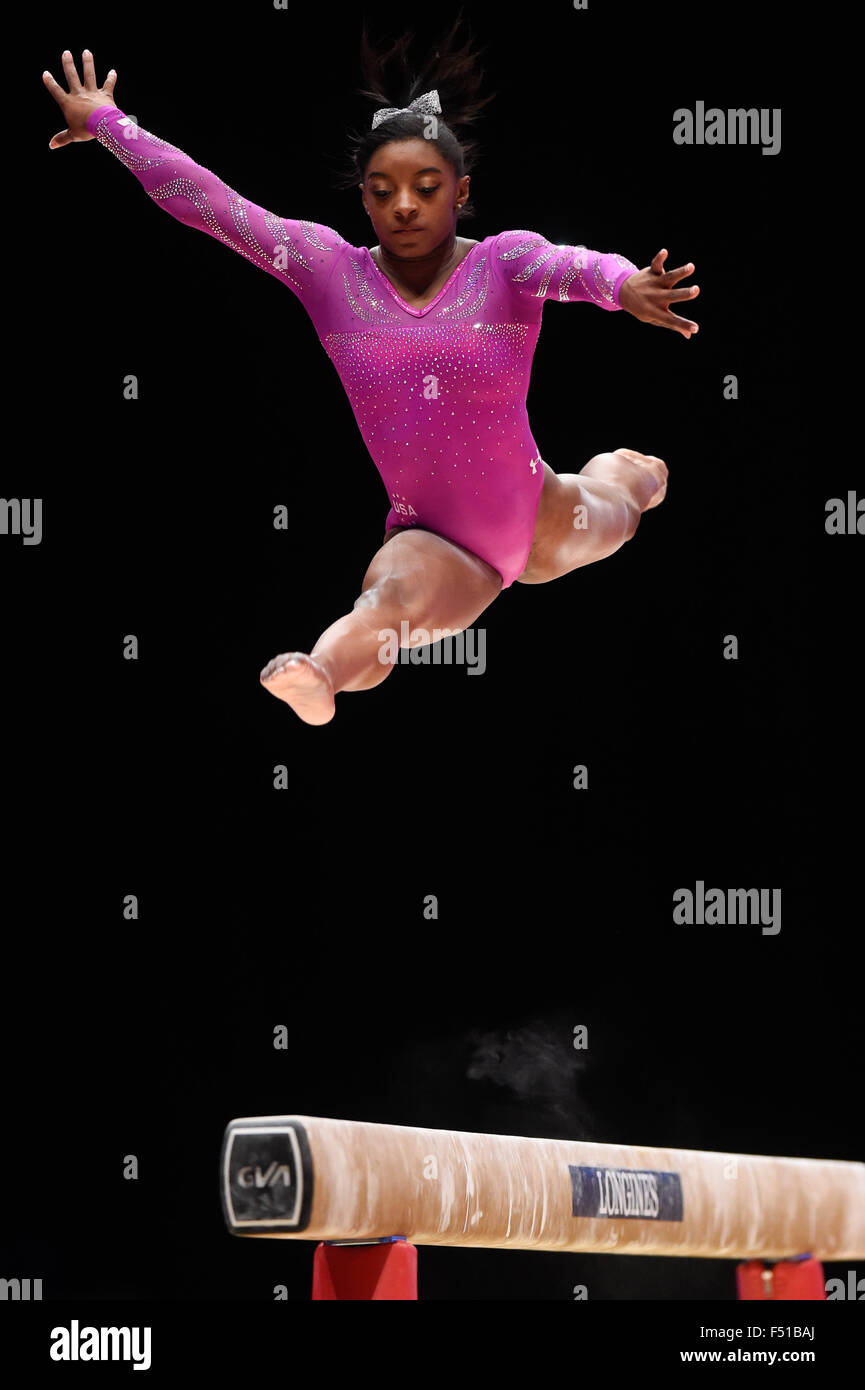 Championnats du monde de gymnastique Qualifications Femmes 24.10.15. Simone Biles des USA Banque D'Images