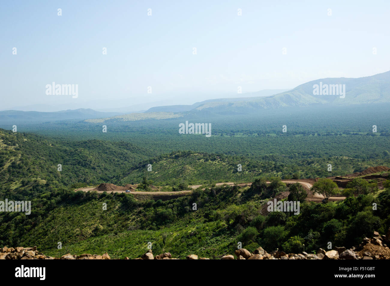 Des vues sur la vallée de l'Omo en Ethiopie, pays Mursi, Afrique Banque D'Images