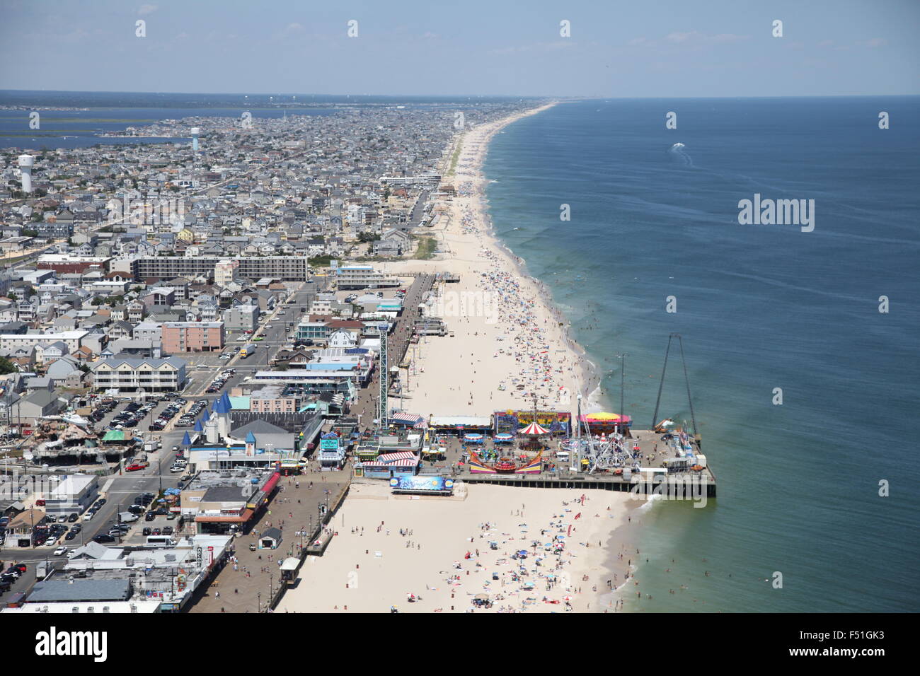 Vue aérienne de la plage de Point Pleasant, New Jersey (face au Nord) Banque D'Images