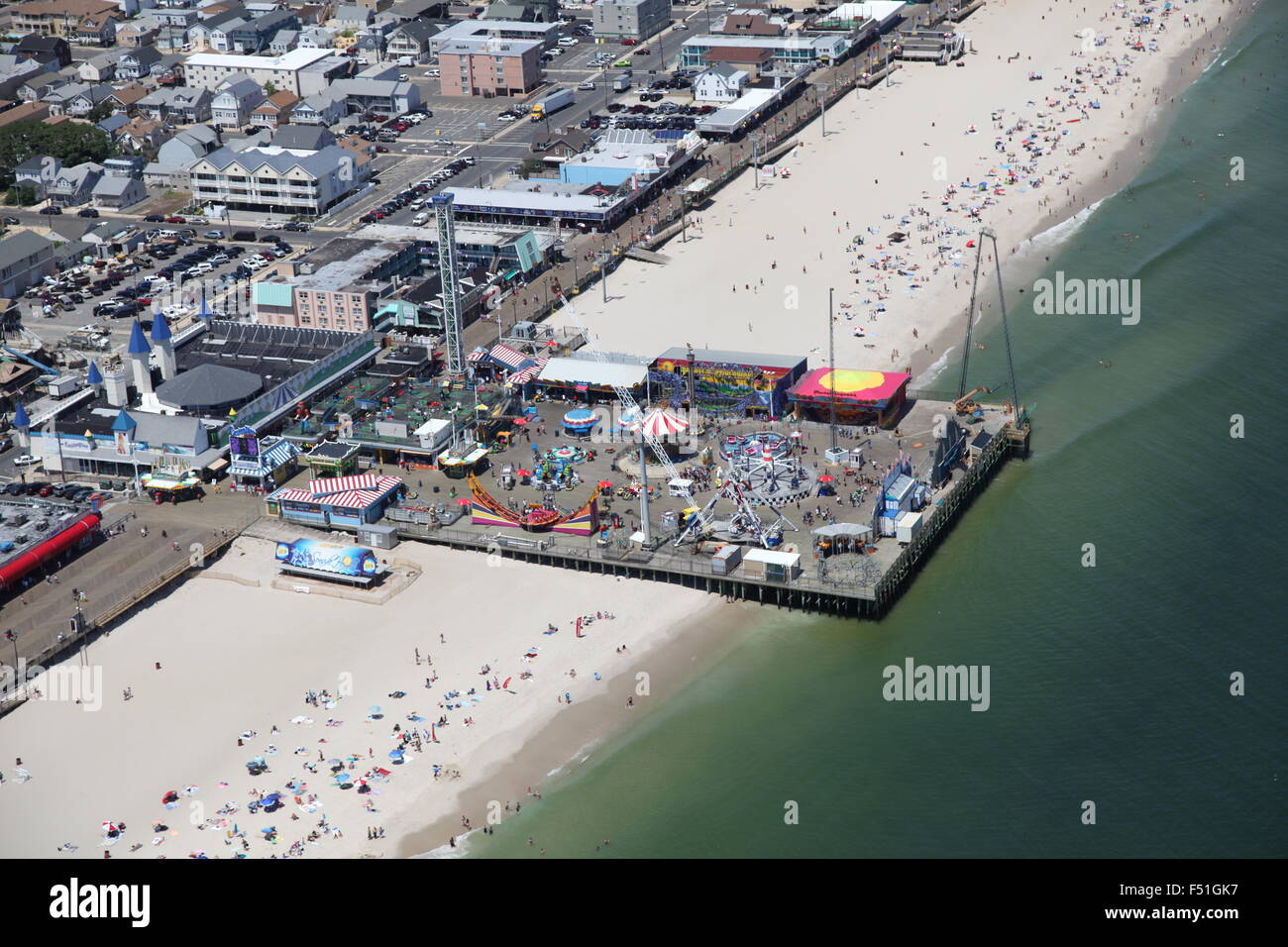 Vue aérienne de la plage de Point Pleasant, New Jersey Banque D'Images