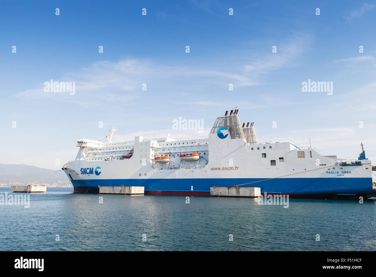 Ajaccio, France - 29 juin 2015 : navire à passagers Paglia Orba par la SNCM compagnie maritime française opérant en Méditerranée Banque D'Images
