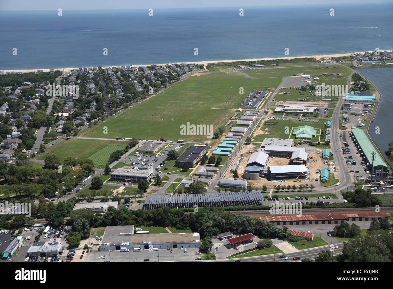 Vue aérienne de la base militaire de Sea Girt, New Jersey Banque D'Images