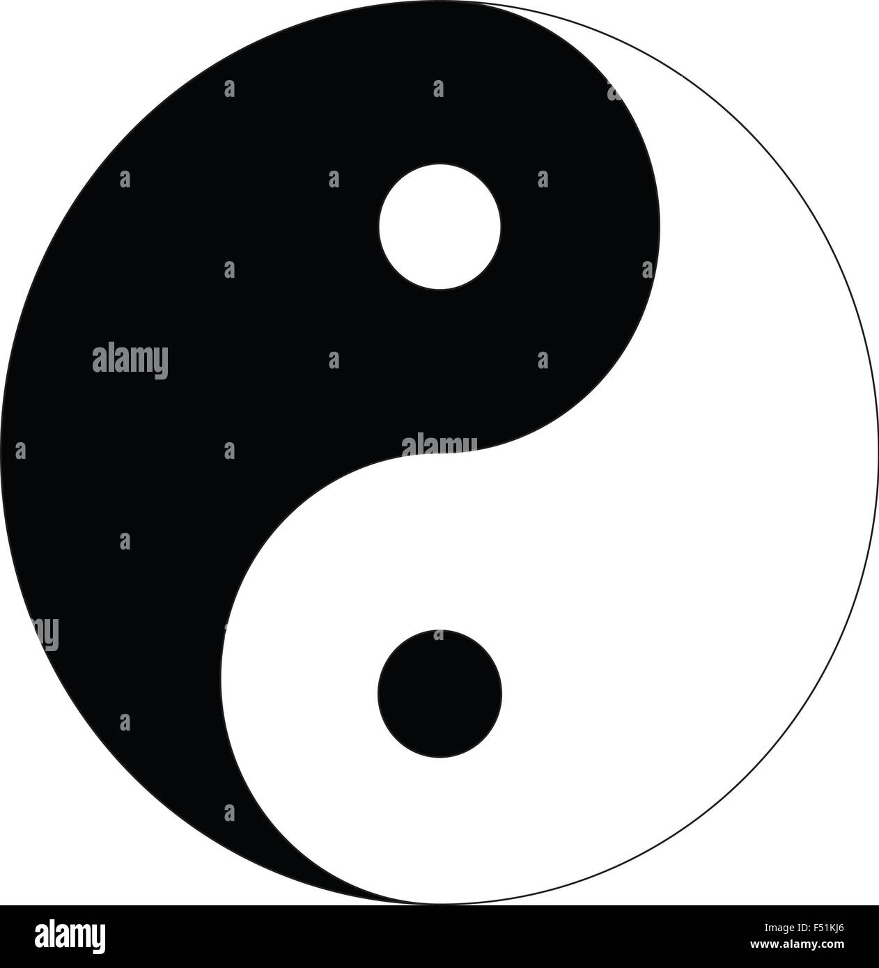 Vector illustration du Yin Yang, taoistic symbole de l'harmonie et l'équilibre Banque D'Images