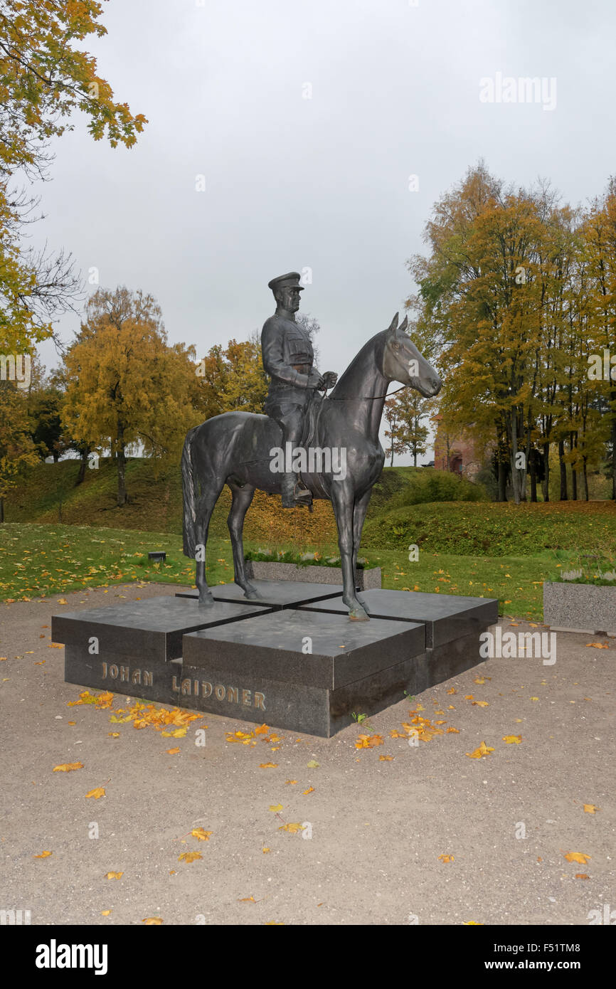 Johan Laidoner, memorial statue. Johan Laidoner (1884-1953) était un chiffre de l'histoire entre les deux guerres mondiales, les Com Banque D'Images