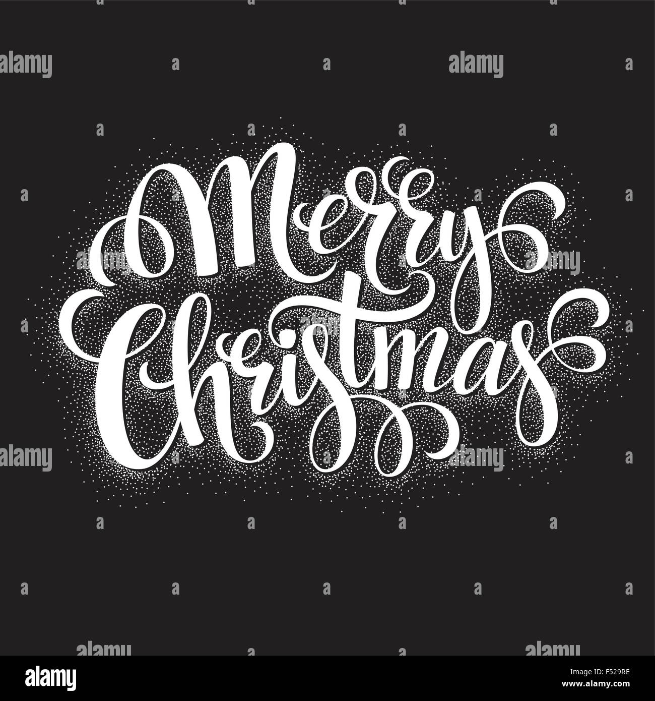Carte de Noël en noir et blanc. Joyeux Noël le lettrage Image
