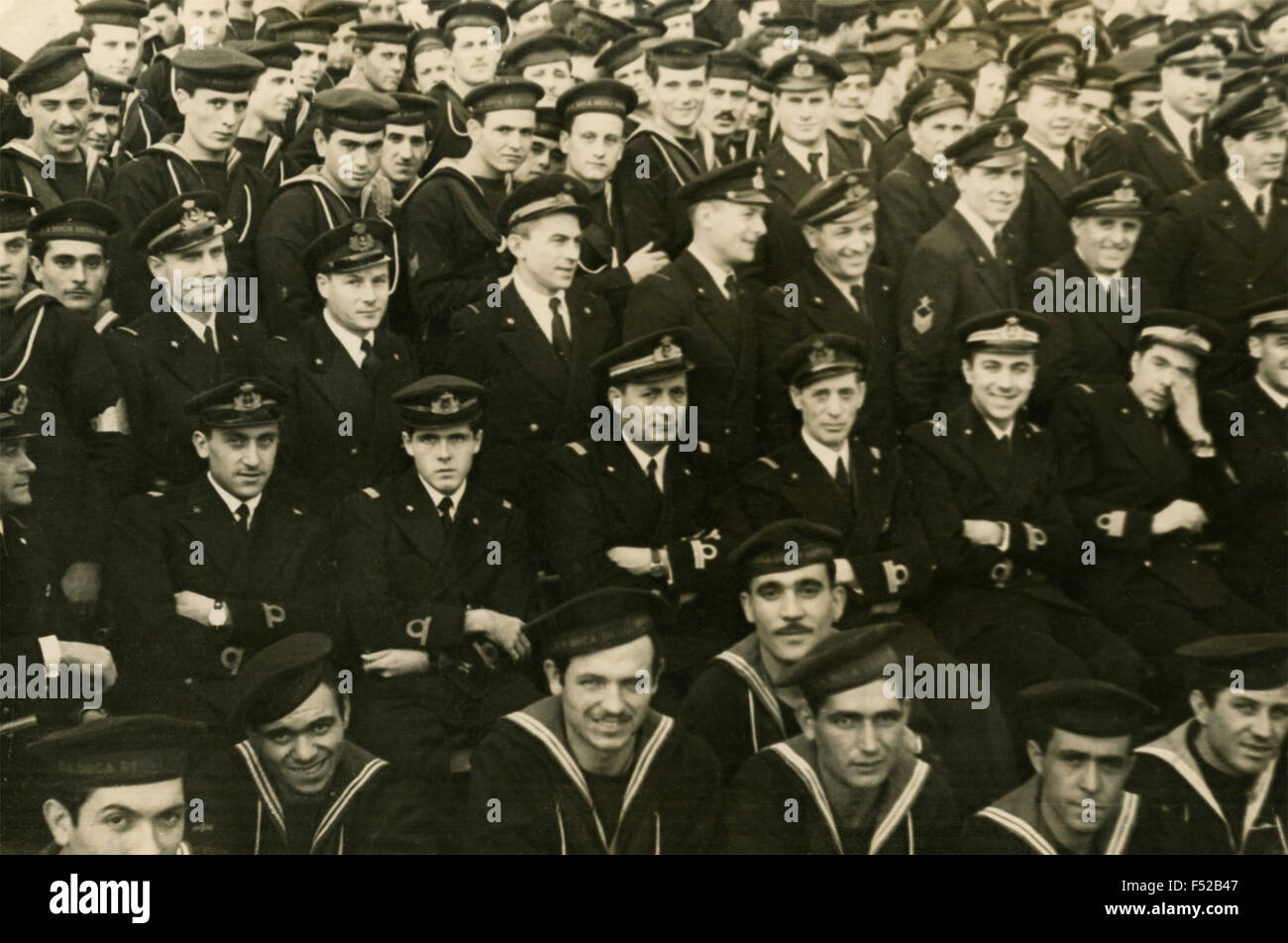 Officiers et marins de la Marine italienne après la Seconde Guerre mondiale, Italie Banque D'Images