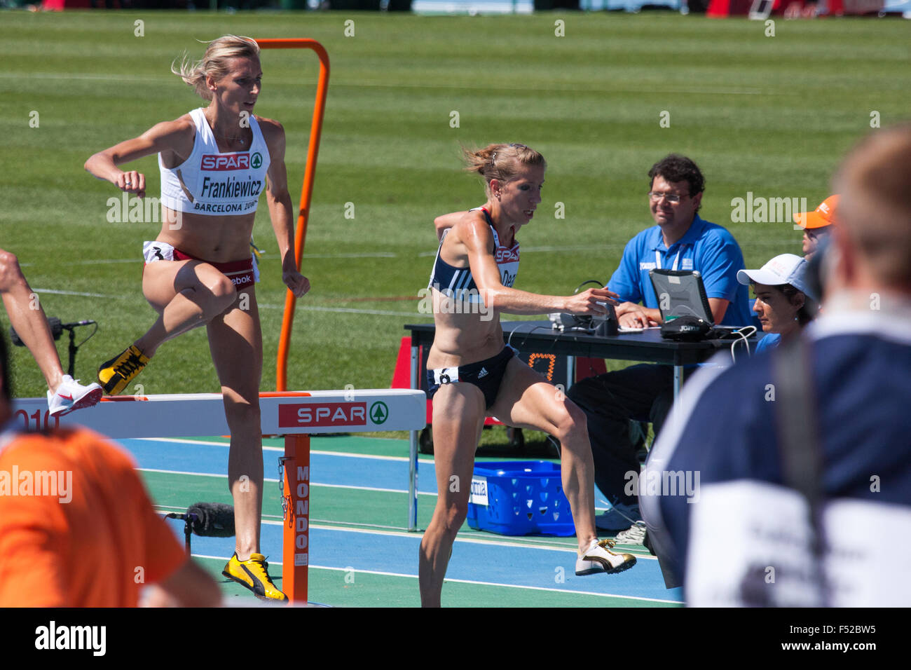 La Pologne Wioletta Frankiewicz,3000m steeple femmes à l'Athlétisme Barcelone 2010 Banque D'Images