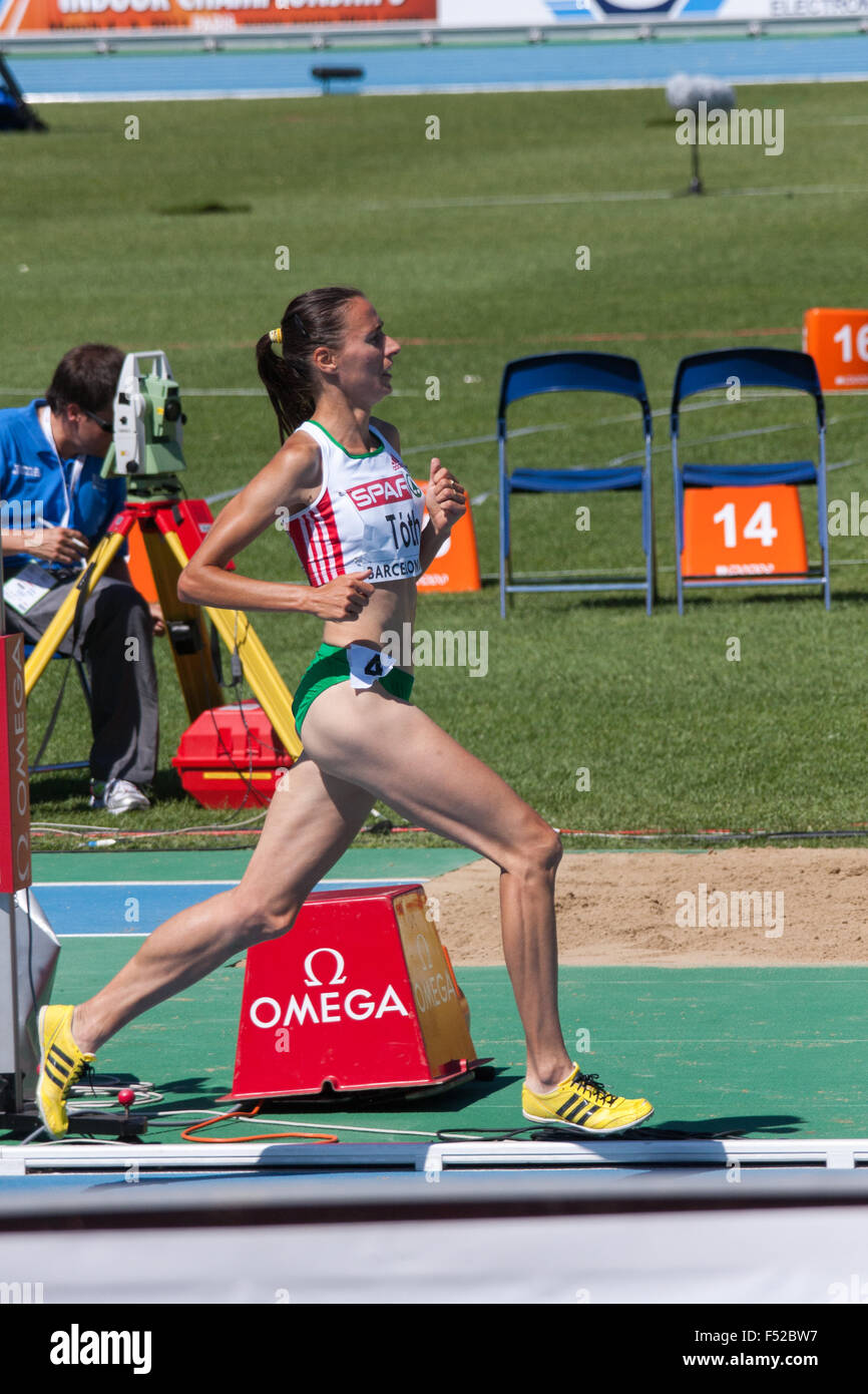Toth Liia de Hongrie, femmes en 3000m steeple au Championnats d'Europe d'athlétisme Barcelone 2010 Banque D'Images