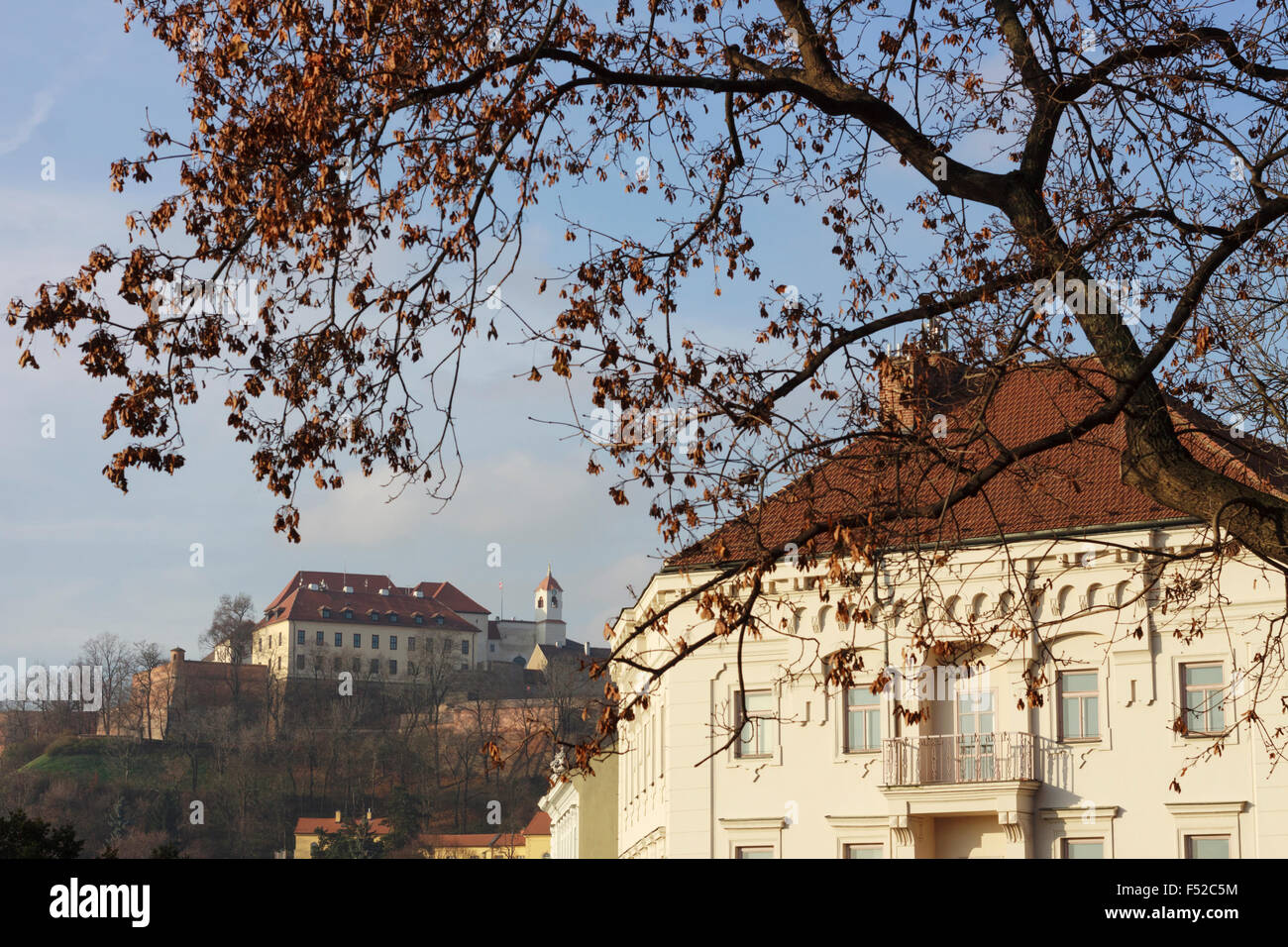 Château de Spilberk vus de Denisovy park. Brno, République Tchèque Banque D'Images