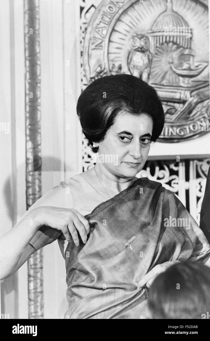 Le premier ministre Indira Gandhi au National Press Club le 29 mars 1966 à Washington, D.C. Banque D'Images