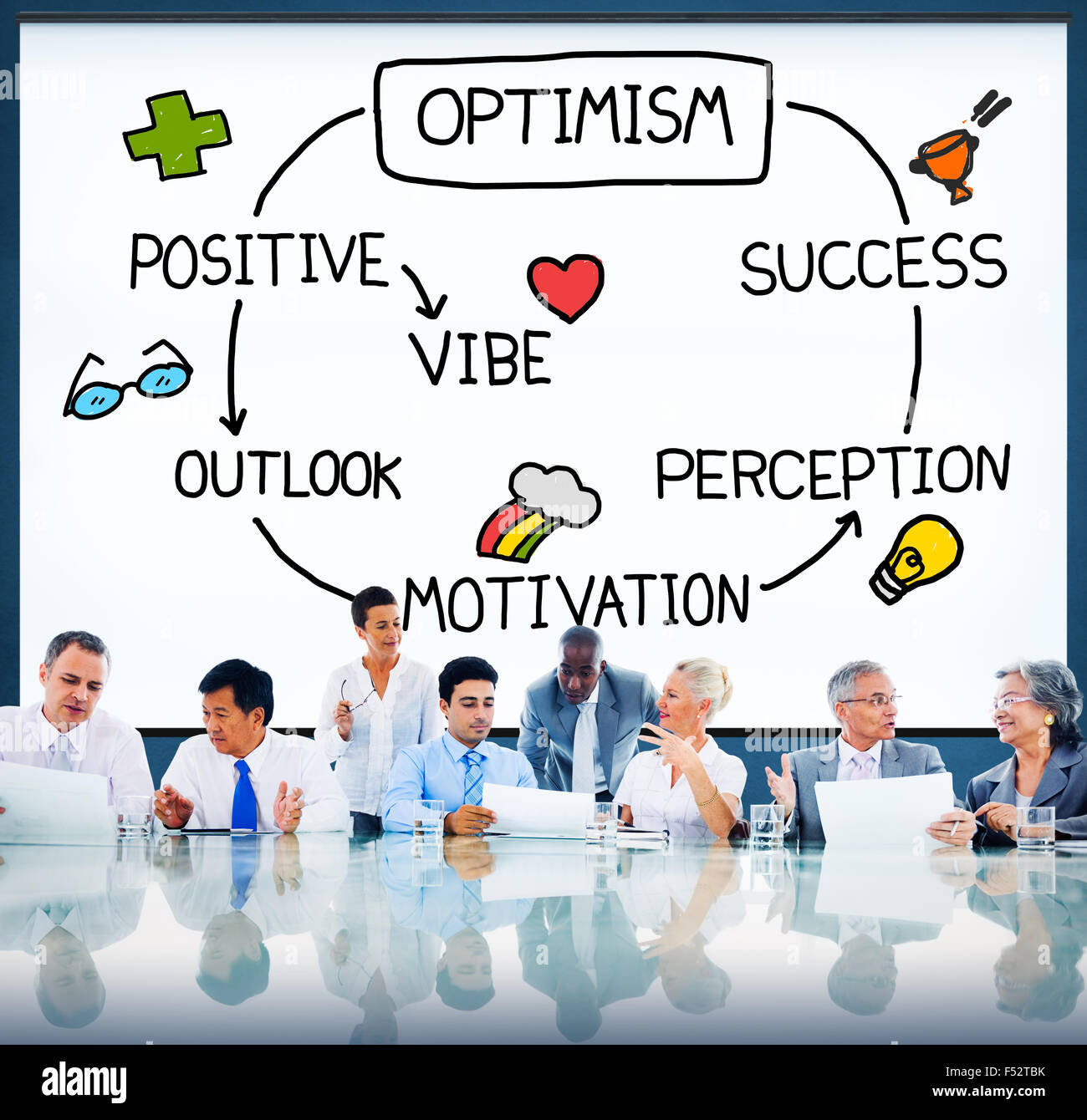 Optimisme perspective positive Vibe Concept Vision Perception Banque D'Images