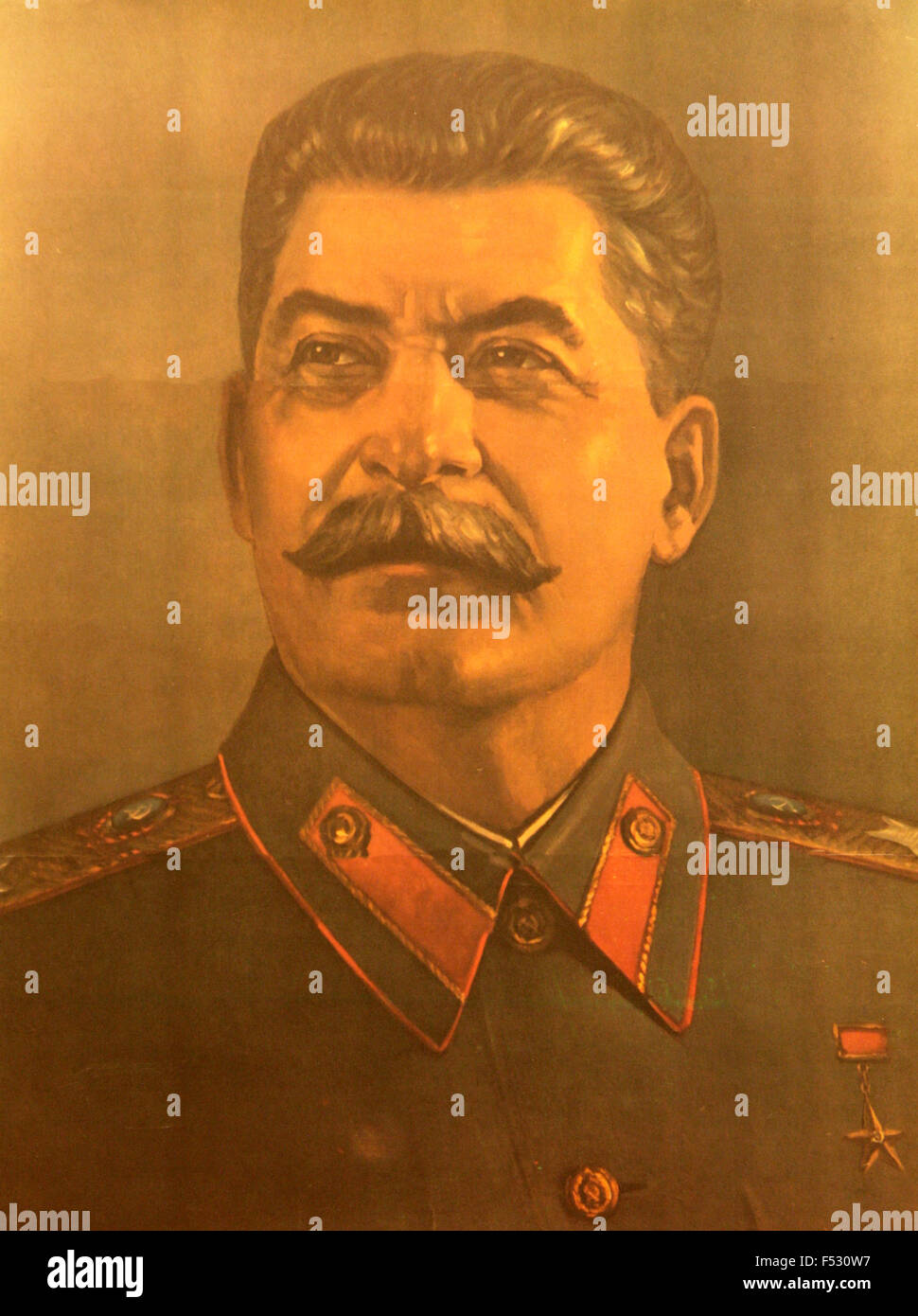 Staline dans une affiche de propagande de la révolution culturelle chinoise Banque D'Images