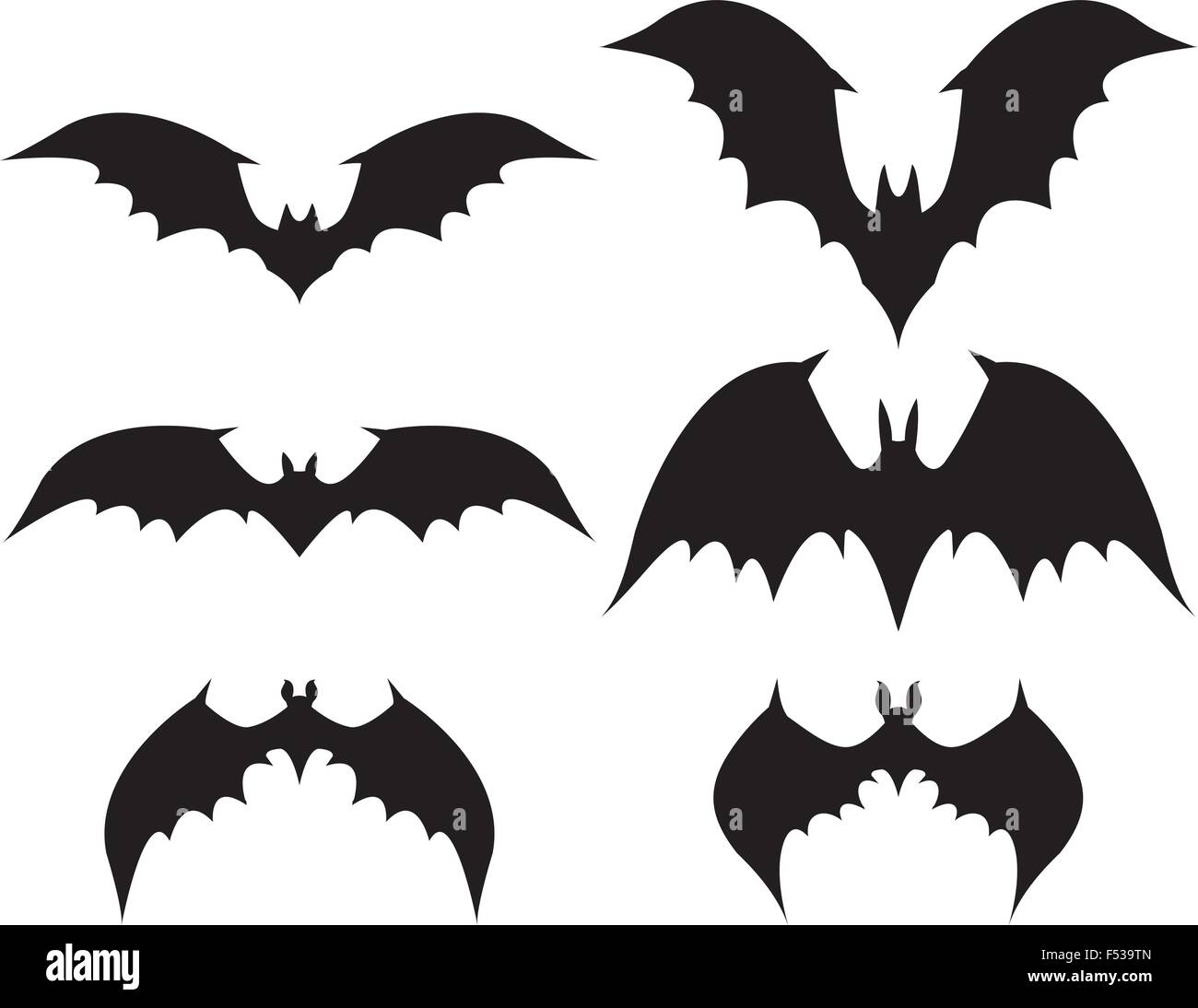 Silhouette de bat avec de grandes ailes, vector Illustration de Vecteur