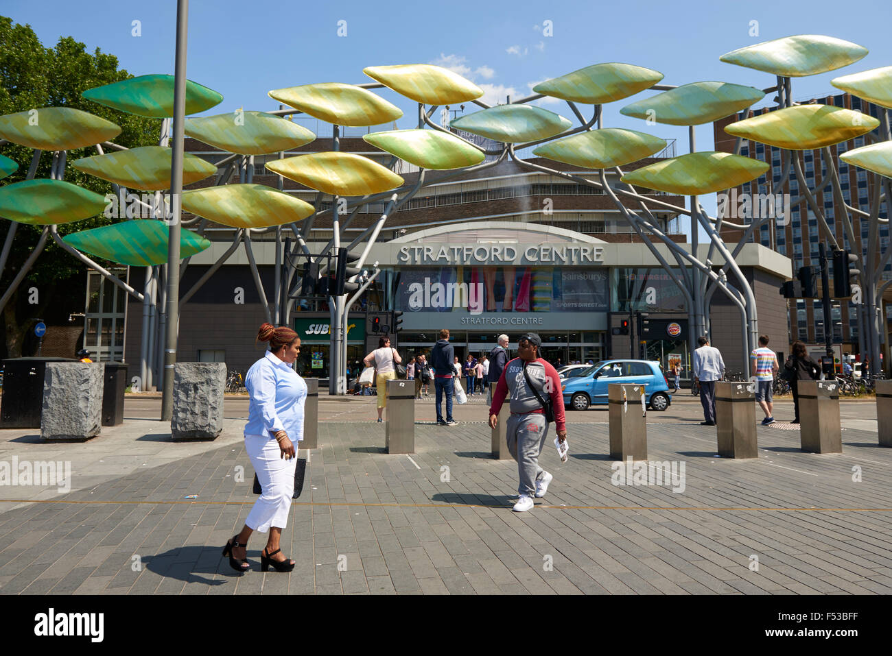 Stratford, Newham, Station de Bus, Londres, Royaume-Uni, Europe Banque D'Images