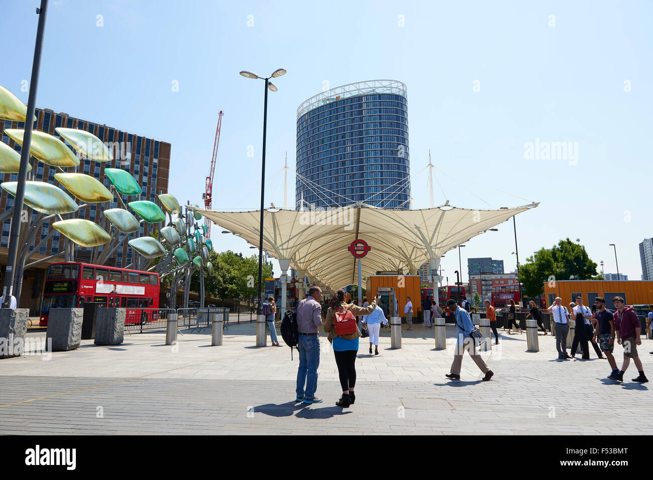 Stratford, Newham, Station de Bus, Londres, Royaume-Uni, Europe Banque D'Images