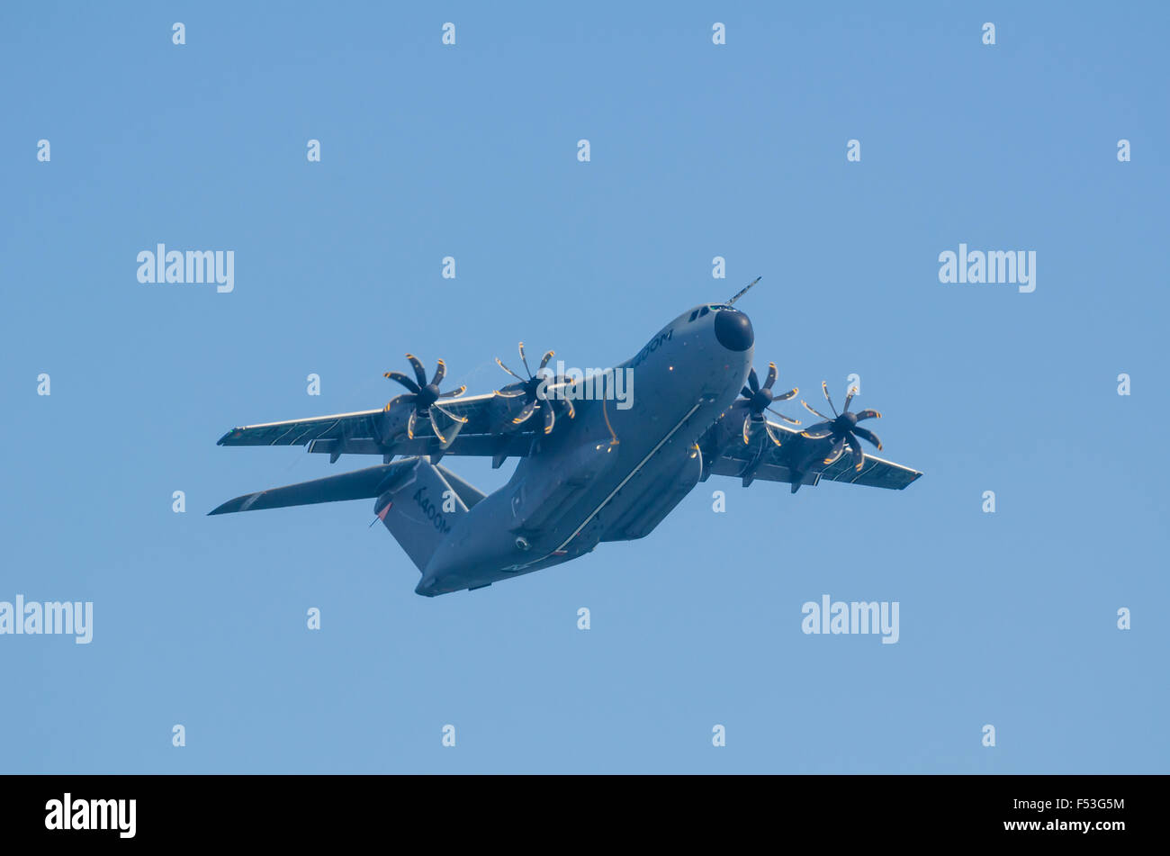 SAN JAVIER, Espagne, 18 octobre 2015 : col de l'Airbus A400M à l'avion de air show célébrant la Patulla Aguila 30e Banque D'Images