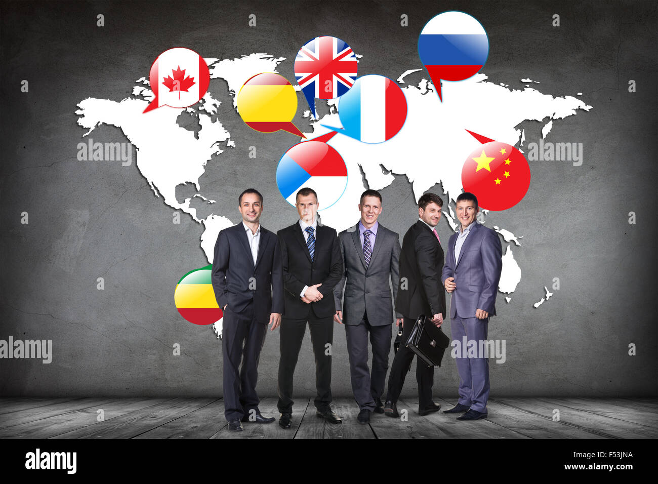 Drapeaux de différents pays sur la carte blanche. Éléments de cette image fournie par la NASA Banque D'Images