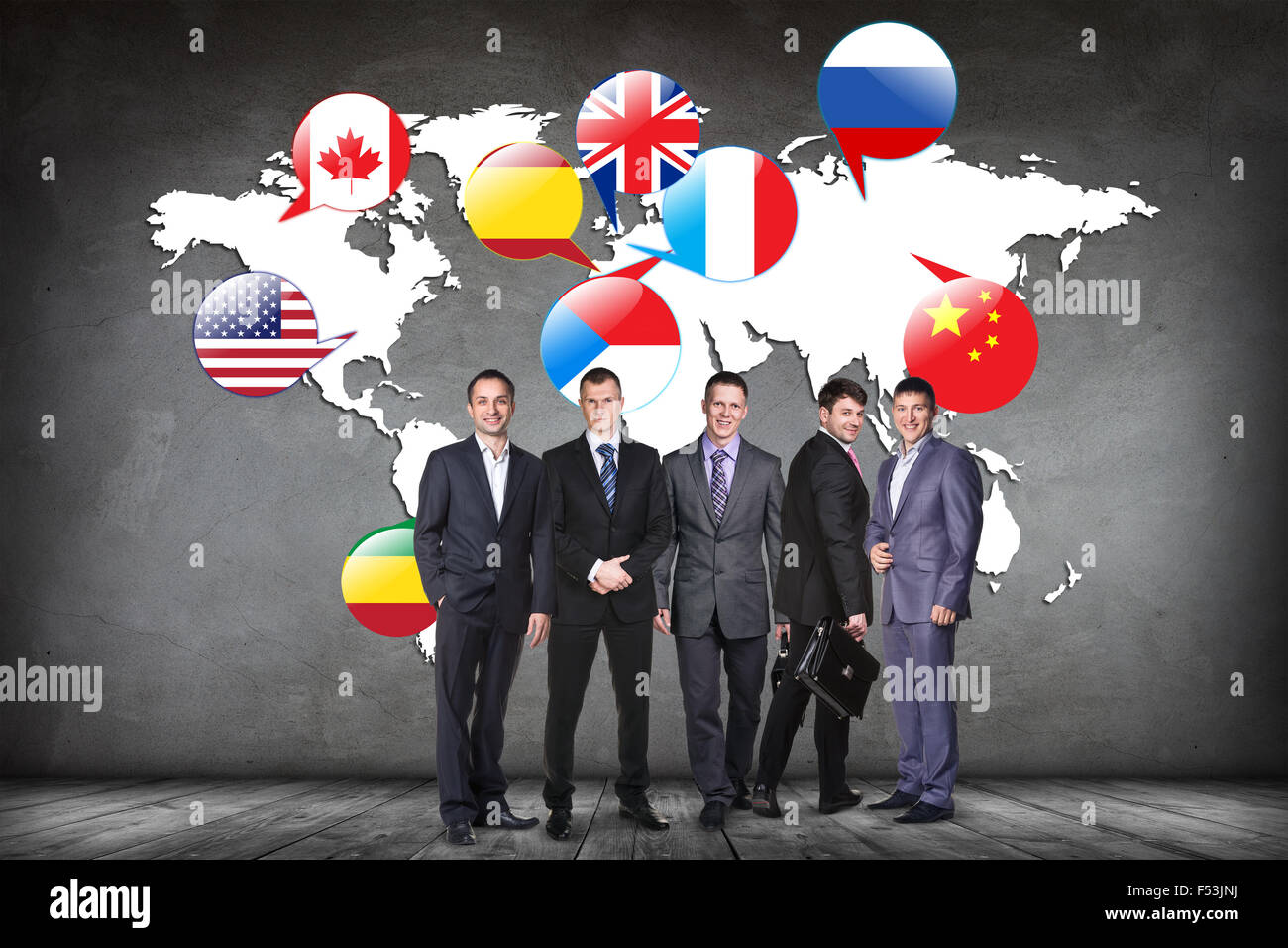 Drapeaux de différents pays sur la carte blanche. Éléments de cette image fournie par la NASA Banque D'Images