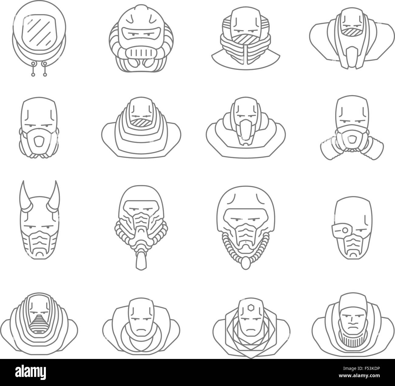 Moustache, yeux, lèvres, visage, cheveux, chef des pièces de caractère, vieux et jeunes Illustration de Vecteur