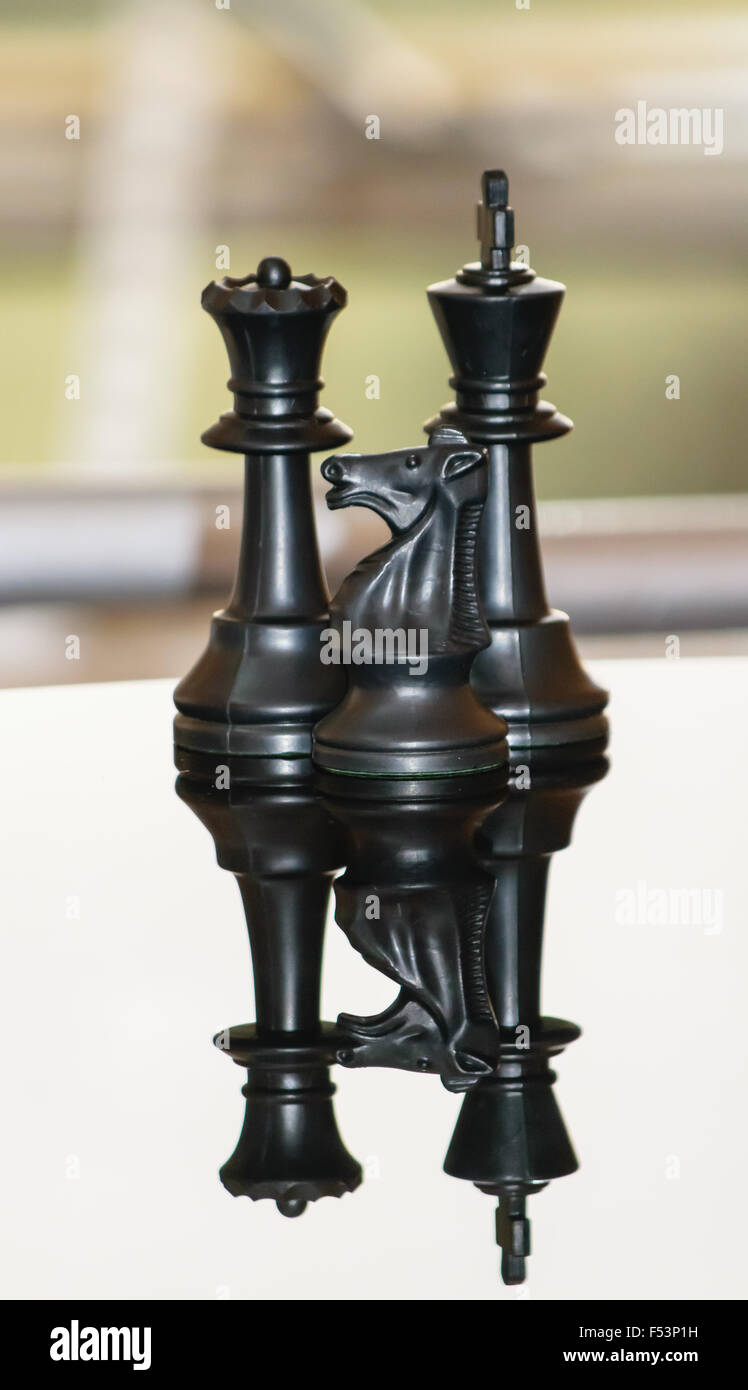 Chevalier noir qui monte la garde Banque D'Images