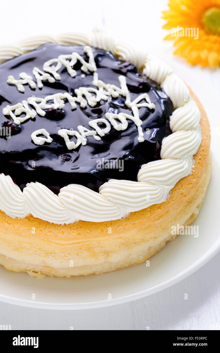 Blueberry Cheese Cake D Anniversaire Pour Papa Photo Stock Alamy
