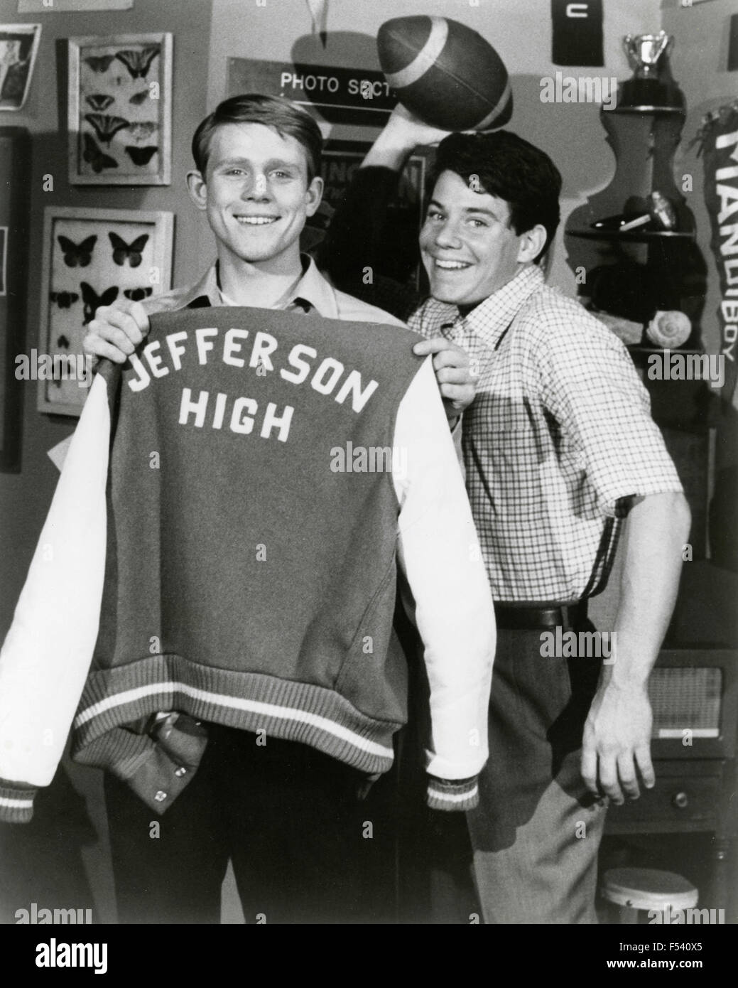 Acteurs Ron Howard et Anson Williams dans la série TV Happy Days Banque D'Images