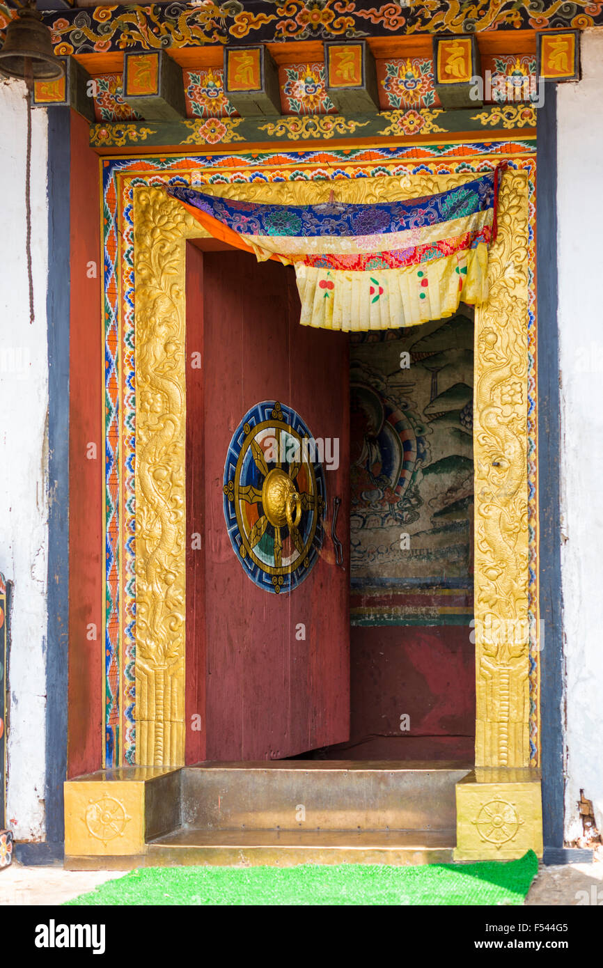 Chimi Lakhang près de Lobesa, Punakha, Bhoutan Banque D'Images