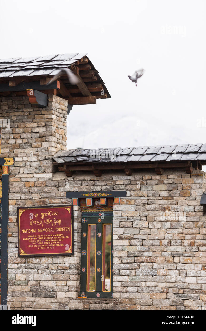Le National Memorial Chorten à Thimphu, Bhoutan, hiver Banque D'Images