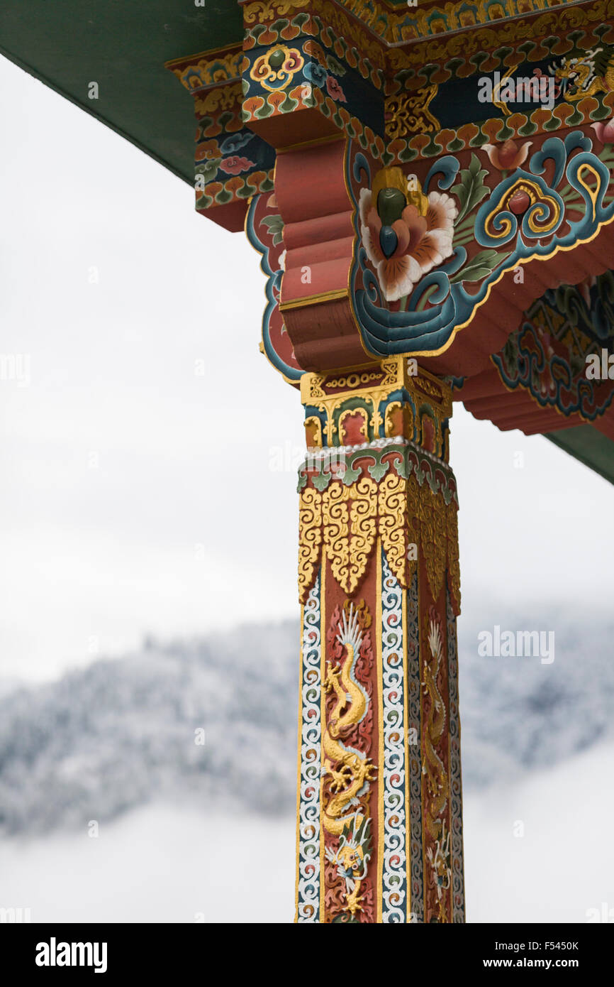 Le National Memorial Chorten à Thimphu, Bhoutan, hiver Banque D'Images