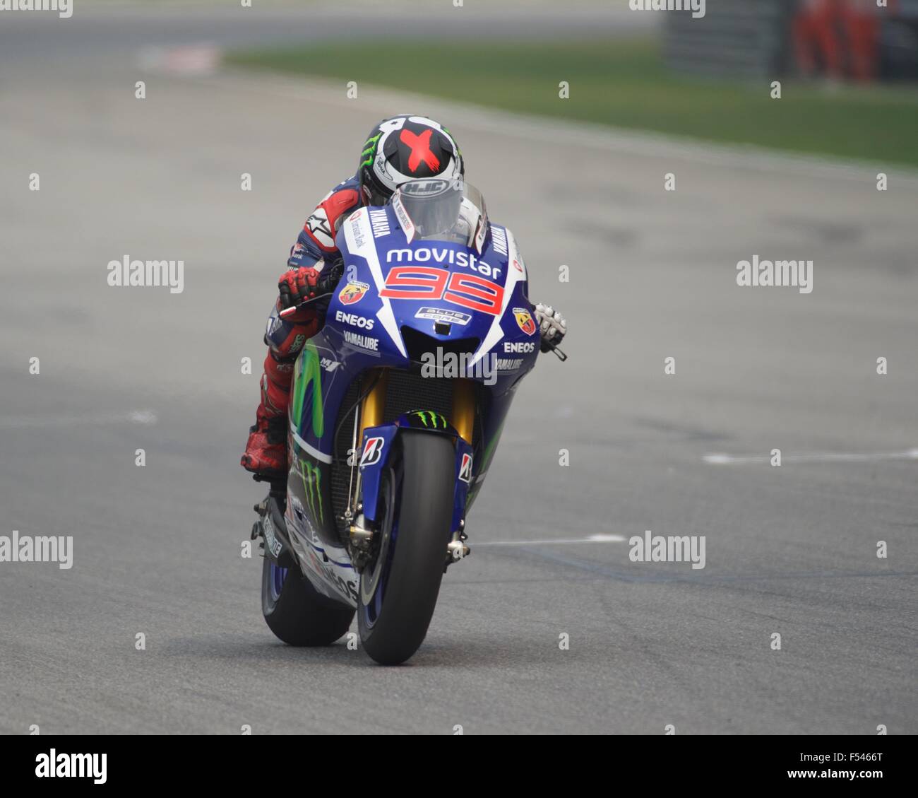 Le circuit de Sepang, en Malaisie. 25 octobre, 2015. Jorge Lorenzo au cours de la coquille Le Grand Prix moto de Malaisie Banque D'Images