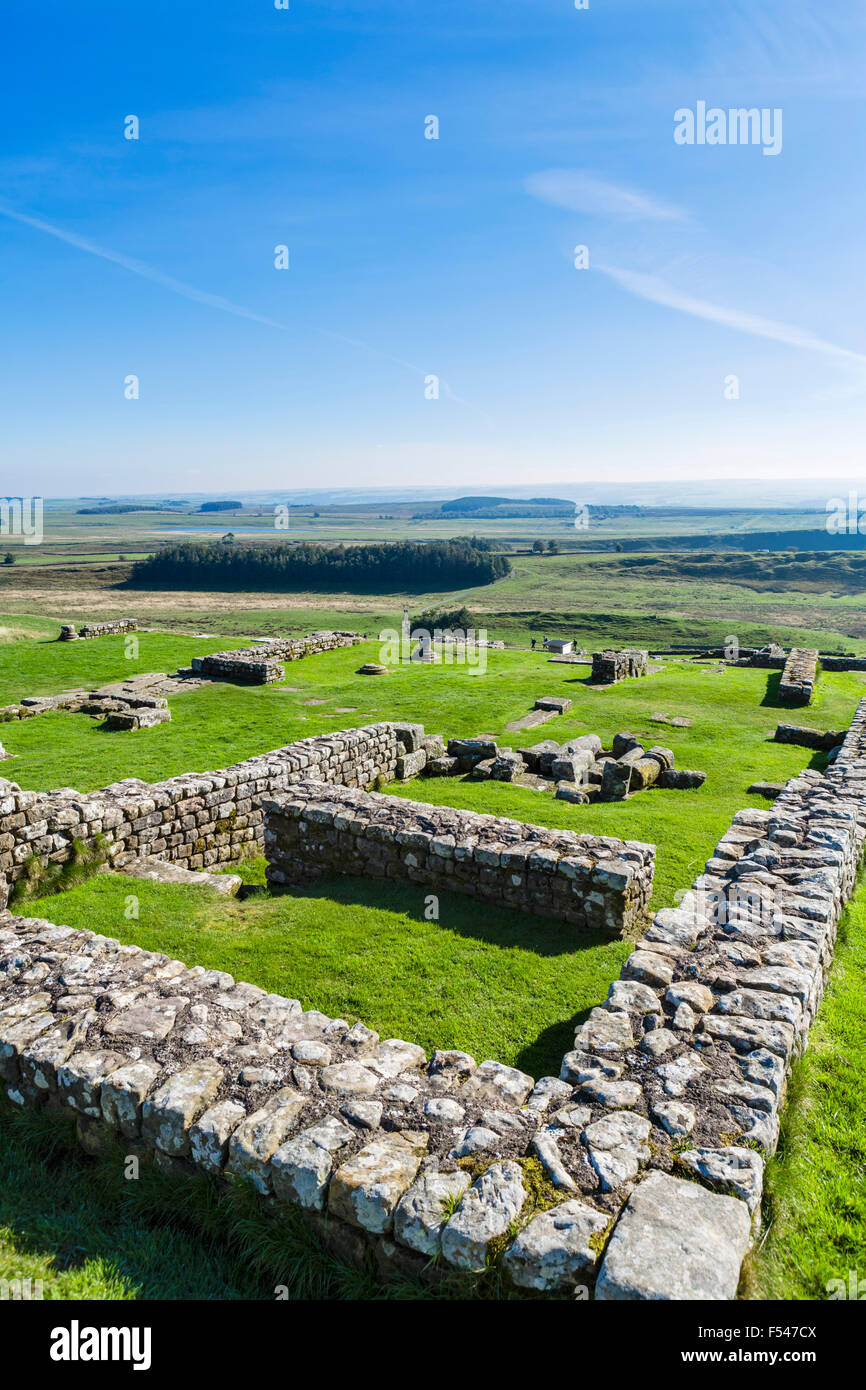 Fort romain de Housesteads au mur d'Hadrien, Northumberland, England, UK Banque D'Images