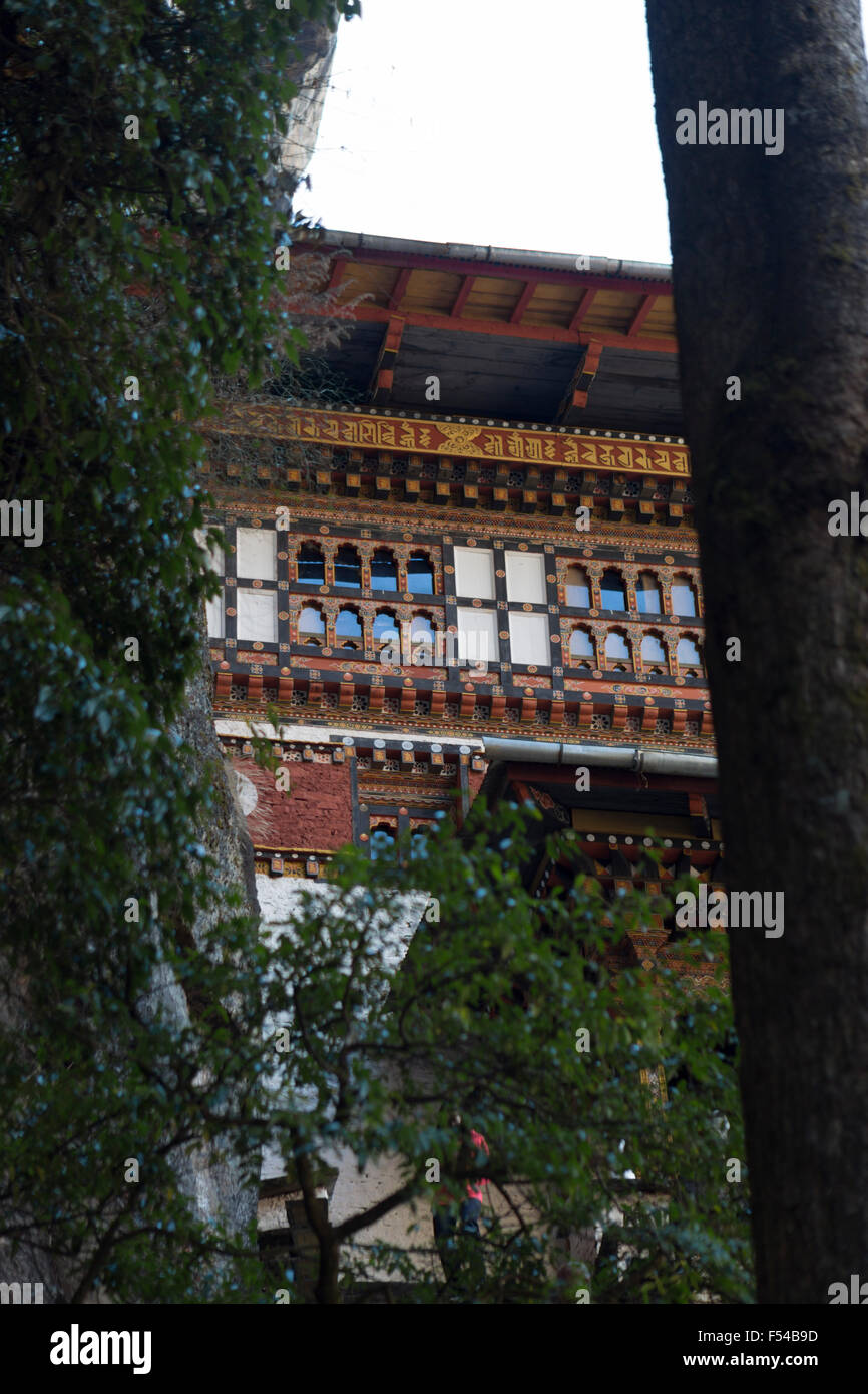 Entrée de Tiger's Nest monastère, Paro, Bhoutan Banque D'Images