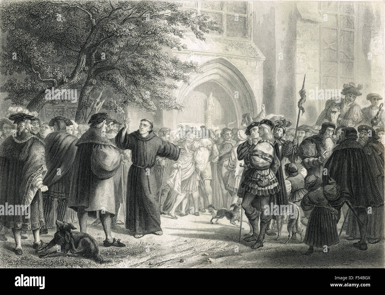 La vente des indulgences de Luther le 31 octobre 1517 propositions 95 Banque D'Images