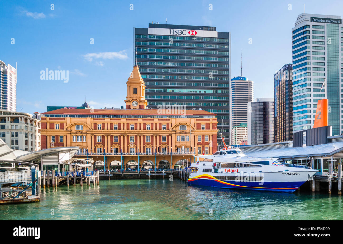 Nouvelle Zélande, île du nord, Auckland, vue sur le terminal de ferry d'Auckland Banque D'Images