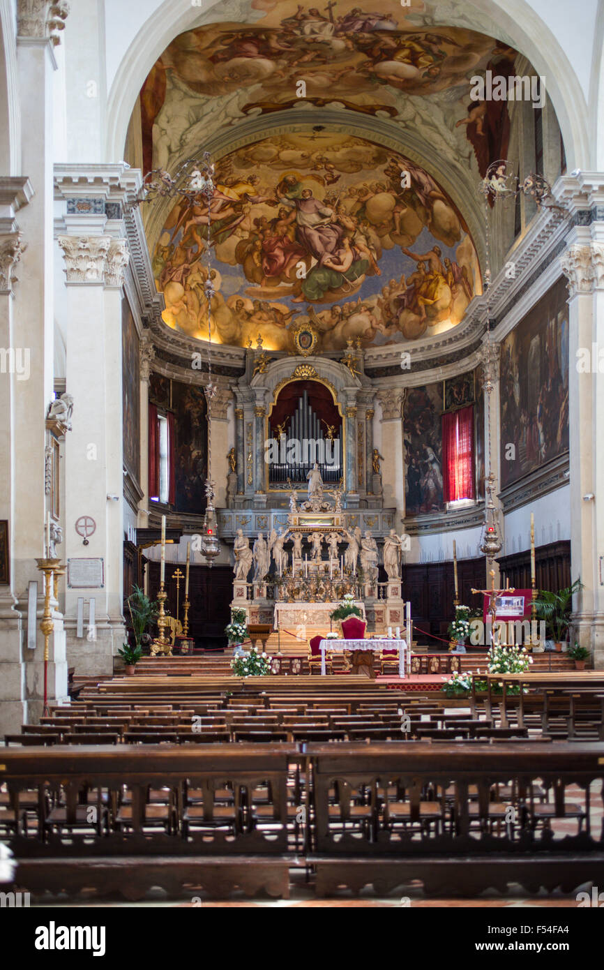 Basilique San Pietro di Castello, Venise, Italie intérieures Banque D'Images