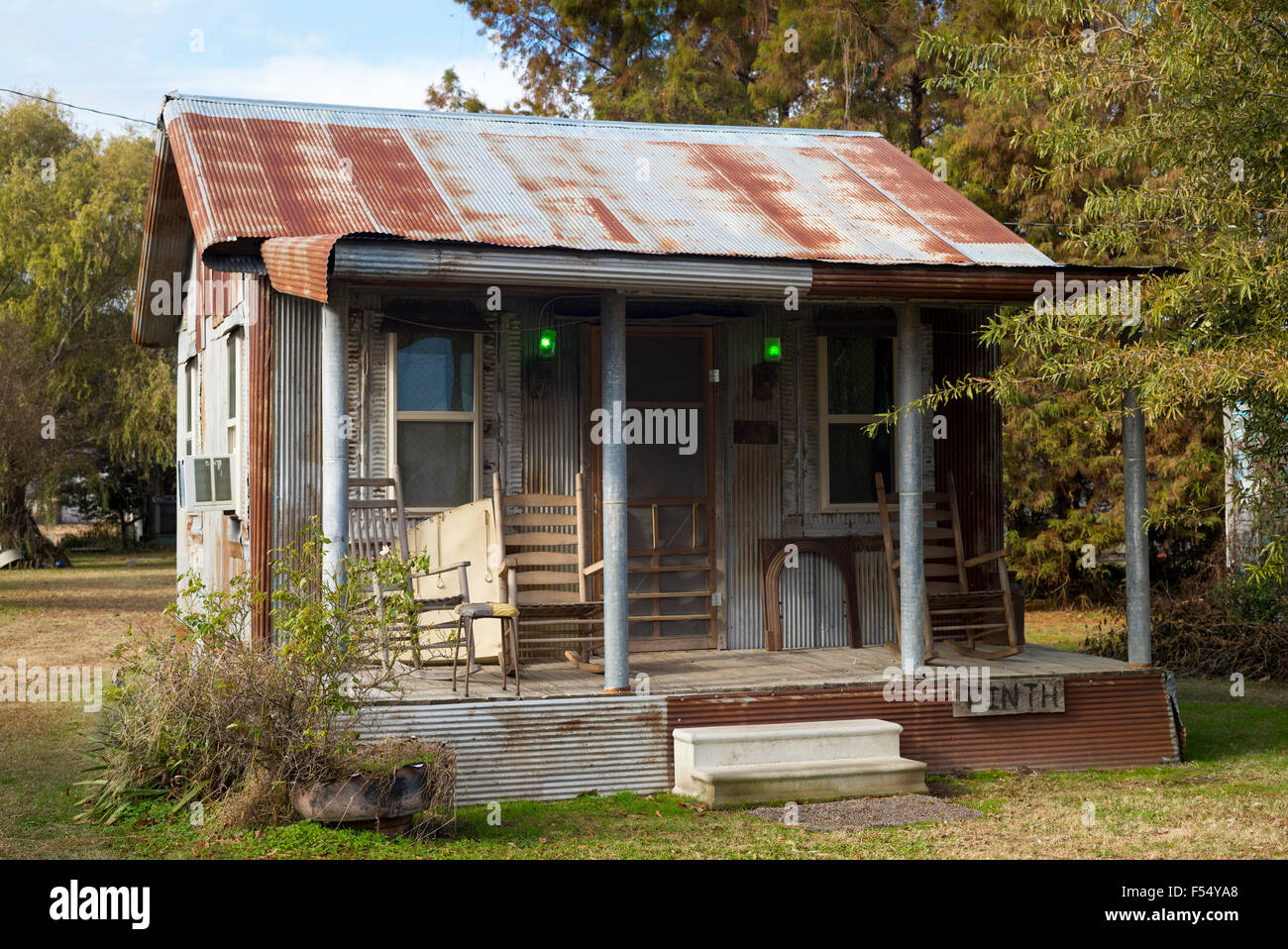 Des cabanes d'hôtes Chambre d'hôtel à la cabane jusqu'Inn Hôtel à thème métayers coton Clarksdale, Mississippi, berceau du Blues USA Banque D'Images