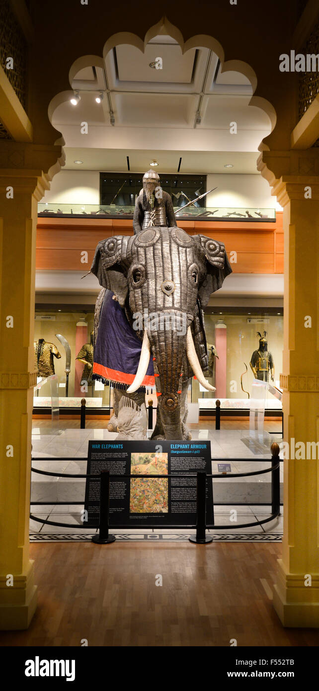 L'armure de l'éléphant, c'est le plus gros animal armor dans le monde et date d'environ 1600. Banque D'Images
