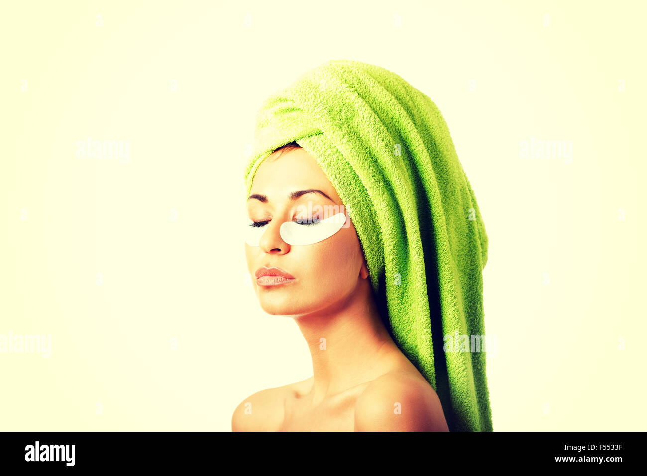 Femme avec les yeux de gel Banque D'Images