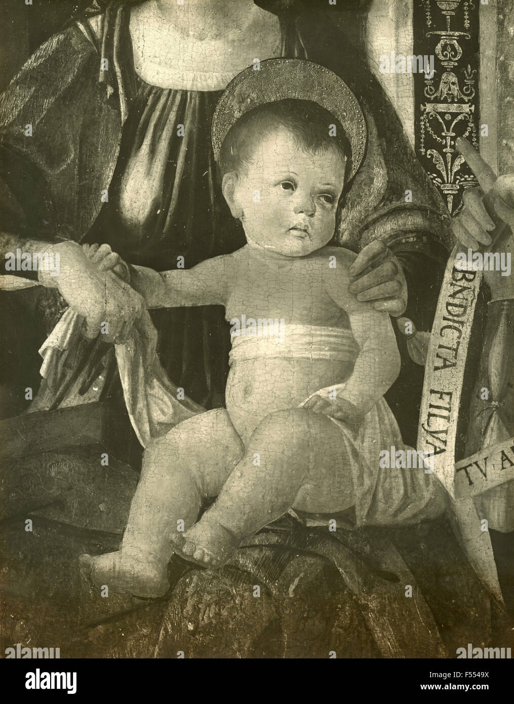 Art sacré : Vierge à l'enfant Jésus, détail, Capua, Italie Banque D'Images