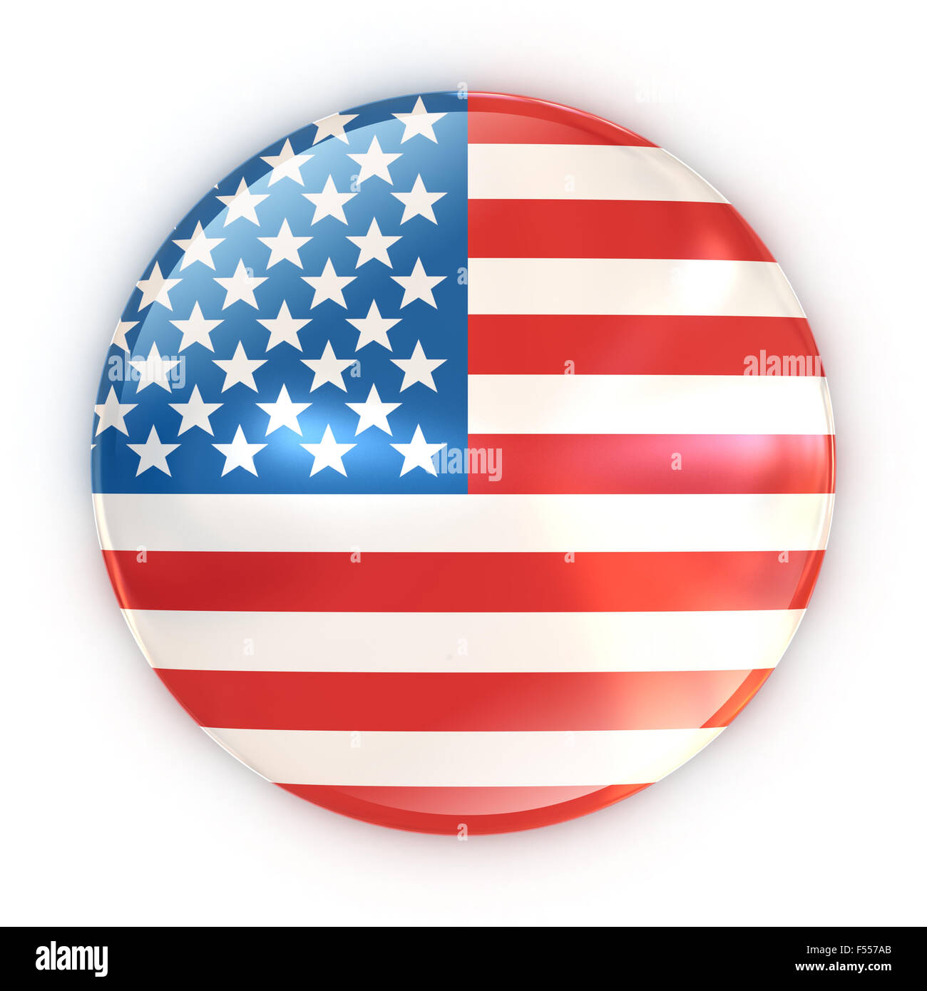 Badge Drapeau - Etats-Unis d'Amérique 3d illustration isolé Banque D'Images
