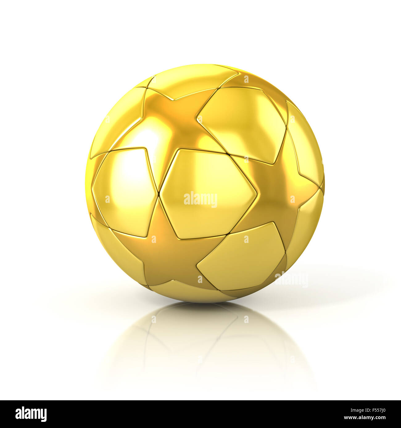 Golden foot - ballon de soccer avec étoile et isolated on white Photo Stock  - Alamy