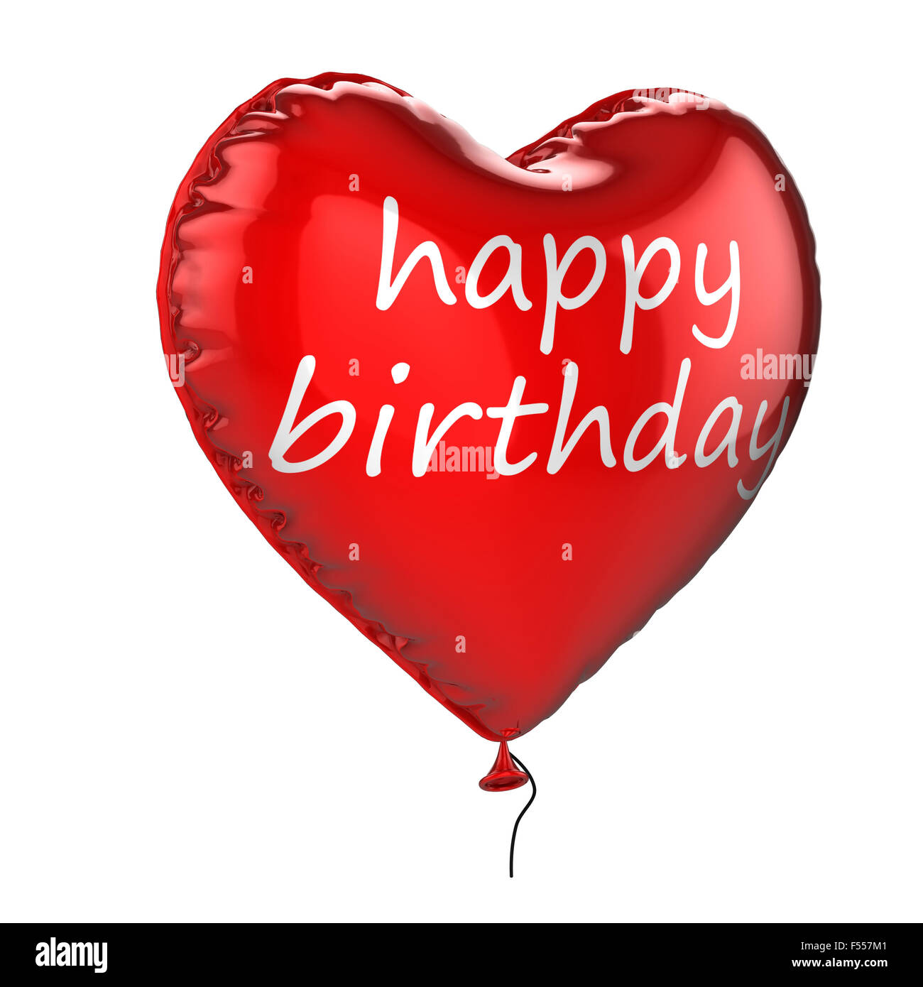 Joyeux anniversaire 3D hélium ballon isolé sur fond blanc Banque D'Images