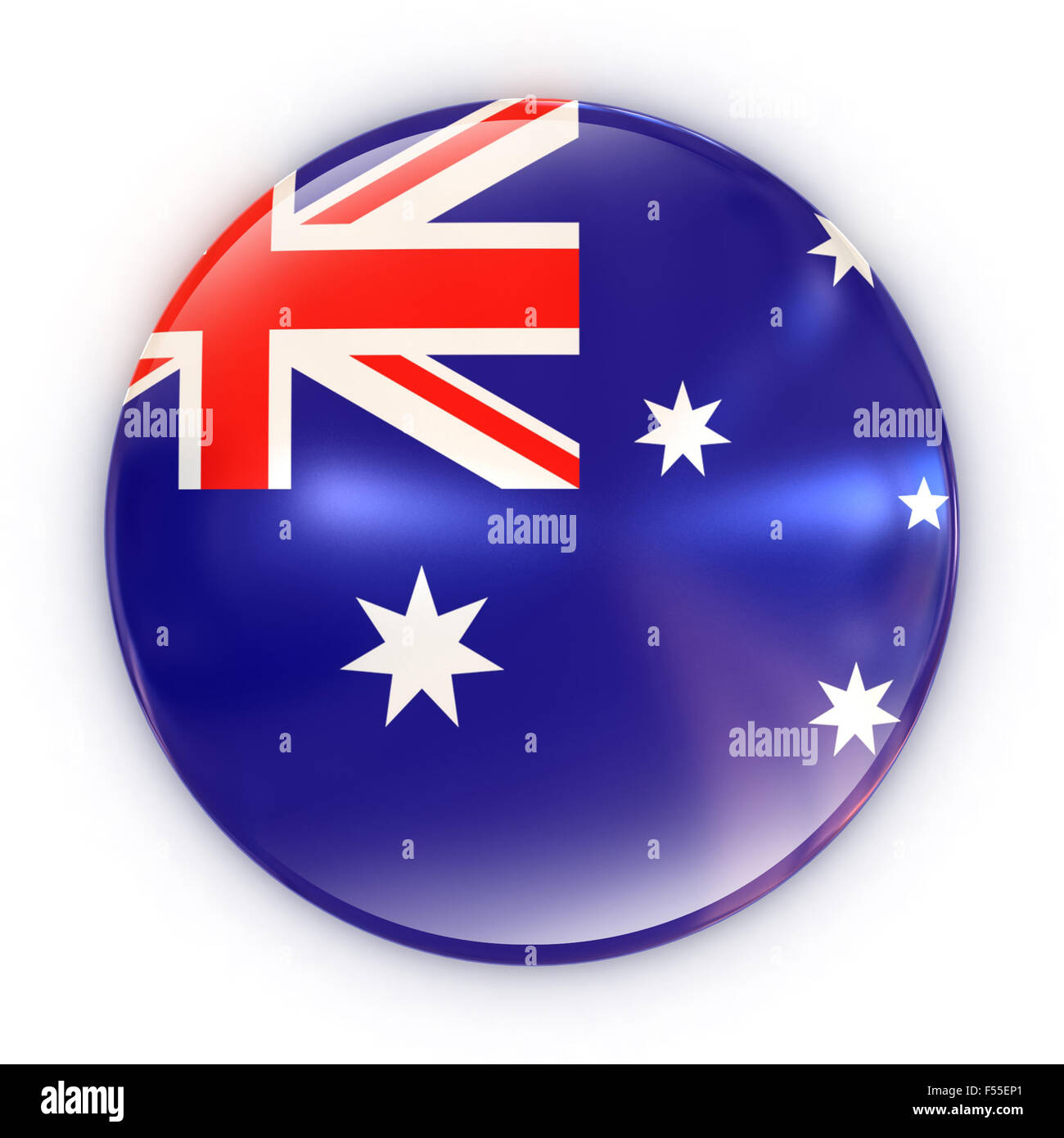 - Badge Drapeau australien isolé 3d illustration Banque D'Images