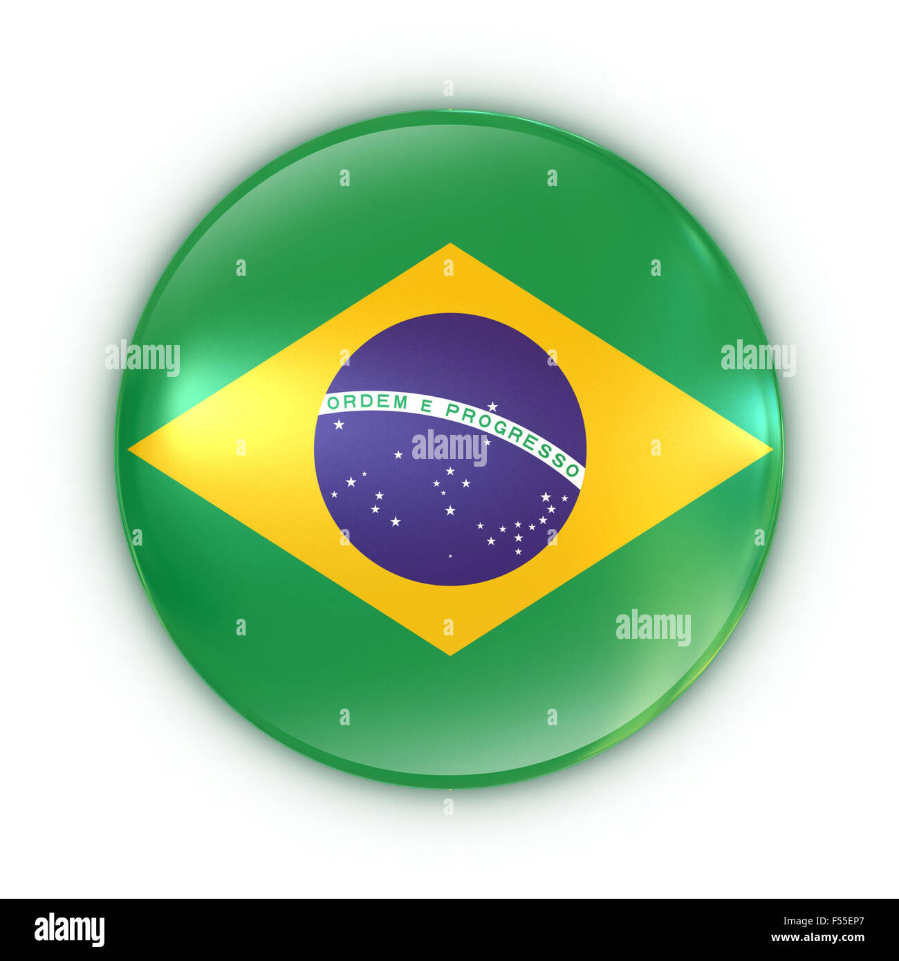 Badge - Brazilian flag 3d illustration isolé Banque D'Images Badge - Brazilian flag 3d illustration isolé Banque D'Images