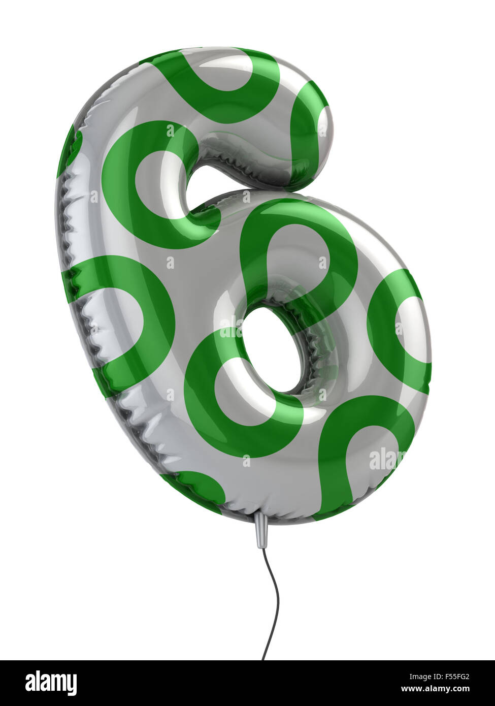 Numéro 6 balloon 3d illustration Banque D'Images