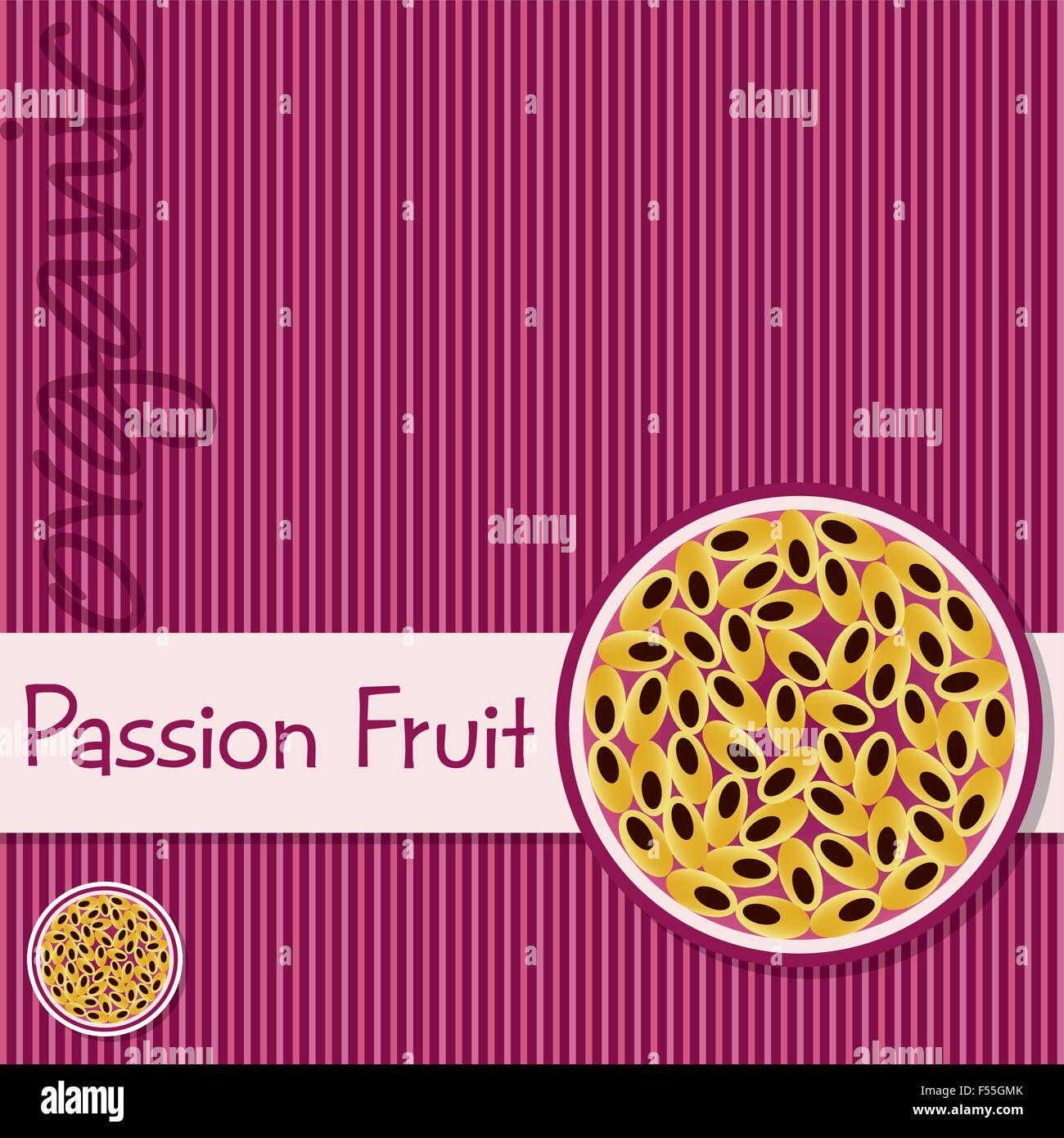 Fruit de la passion bio lumineux carte en format vectoriel. Illustration de Vecteur